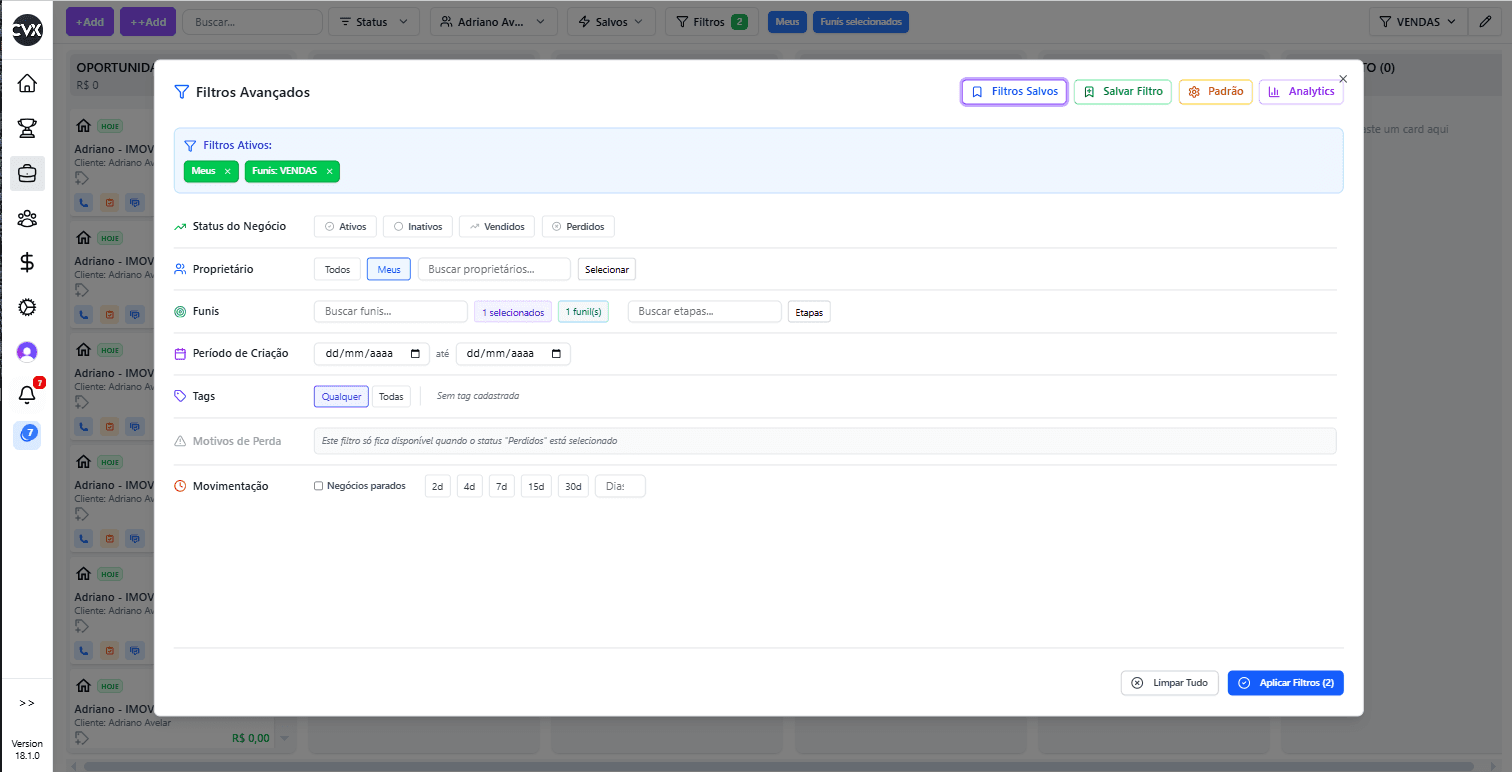Busca avançada com filtros inteligentes
